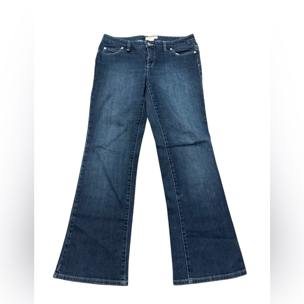 Michael Kors Bootcut Jeans Women's size 10 Dark Wash Blue Stretch Rhinestone